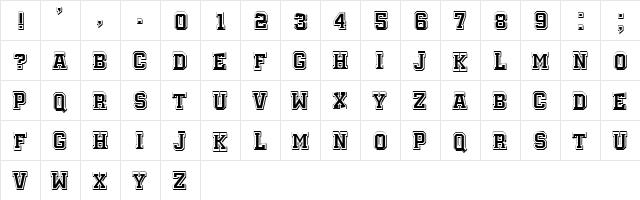 Academy Filled 3D Regular  glyph index