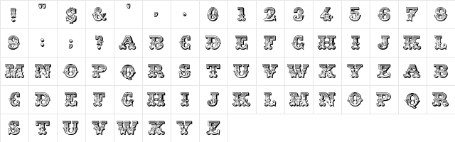 JFRingmaster Regular  glyph index