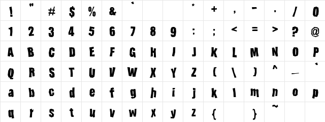 Horseradish Regular  glyph index