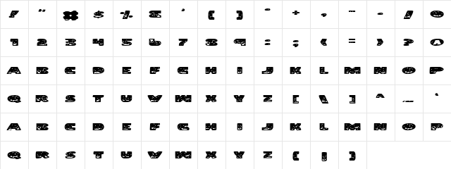 Land Shark Expanded Expanded  glyph index