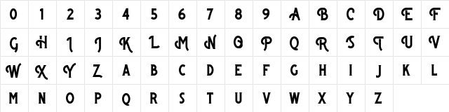 Bigsmile Serif Regular  glyph index