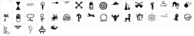BOBCO 3 Regular  glyph index