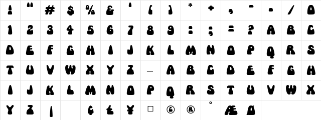Mama Regular  glyph index