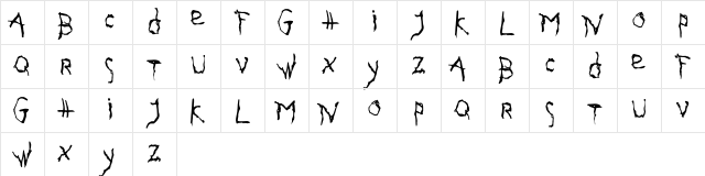 Gothika Regular  glyph index