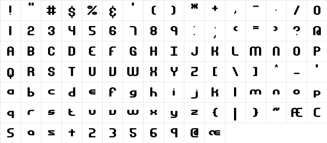 Gravitate BRK Normal  glyph index