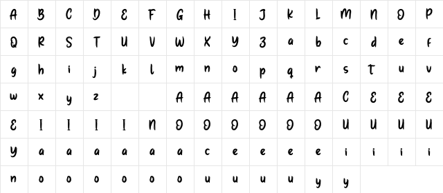 Kids Dress Personal Use  glyph index