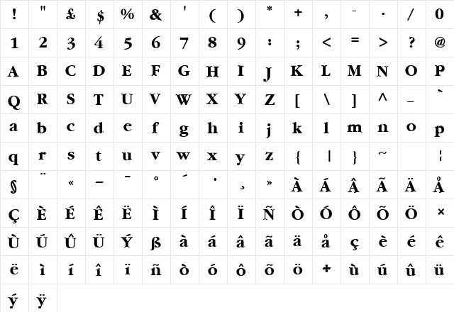 Skt Garland Bold  glyph index