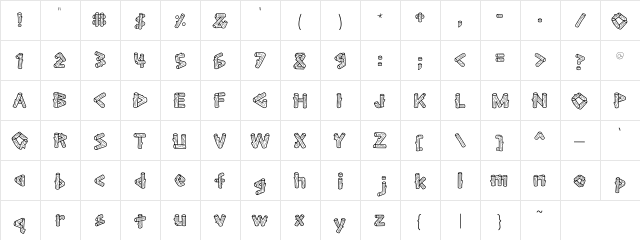 Scrap Wood Regular  glyph index