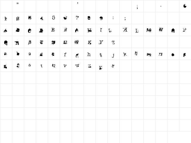 don giovonni Regular  glyph index