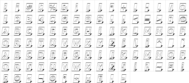 a_BremenlCmOtl3DSh Regular  glyph index