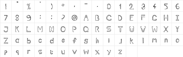 Rev Regular  glyph index