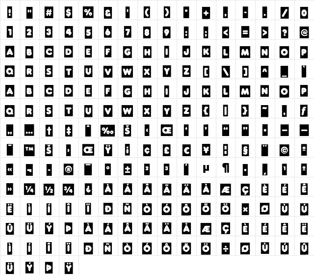 a_RunderCmRgh Regular  glyph index