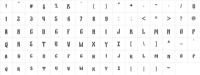Bekelakar Allcaps  glyph index