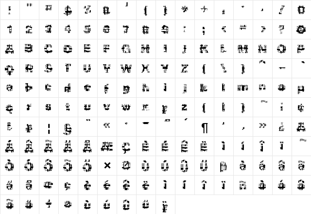F2FLovegridCaps LT Std Regular  glyph index