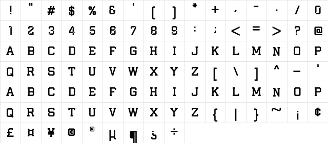 I AM A PLAYER Regular  glyph index