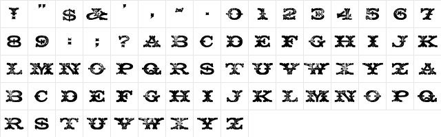 Whitecross WF Regular  glyph index