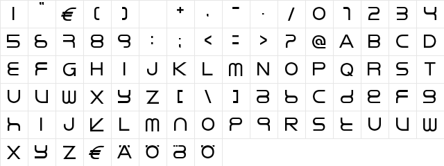 Rikos Regular  glyph index
