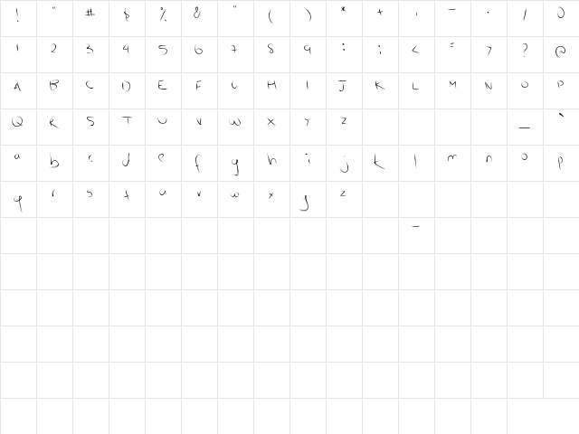 Scratch Kit Regular  glyph index