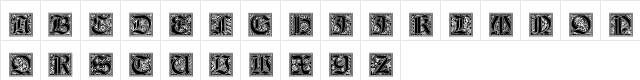 Gotische Initialen Regular  glyph index