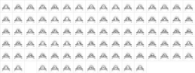 Belove Monogram Regular  glyph index