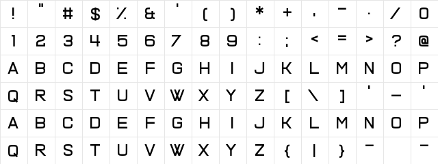 Quick Fuse Regular  glyph index