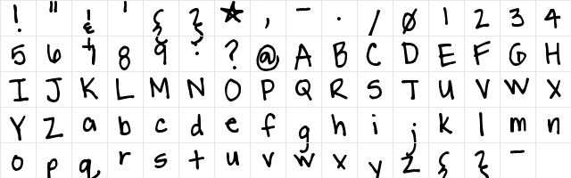 Pea Meli Regular  glyph index