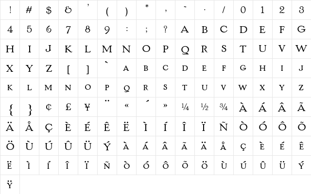 Handle Oldstyle AT Regular  glyph index