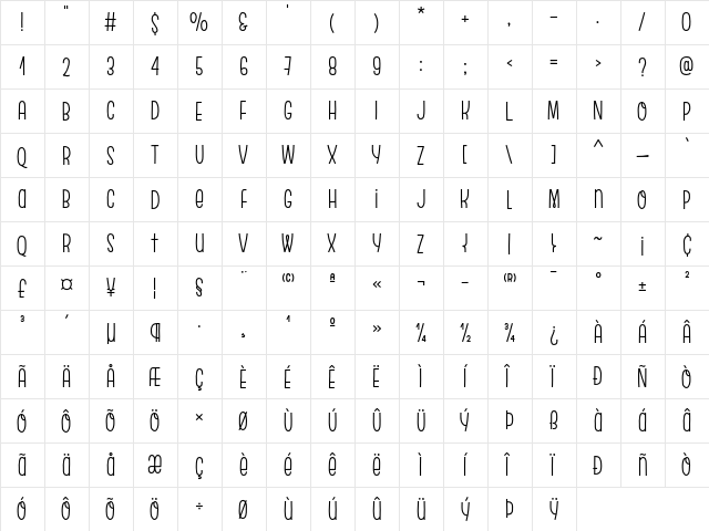 Escalope Soft  glyph index