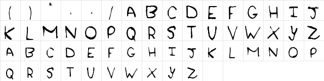 KrustCondensed Regular  glyph index