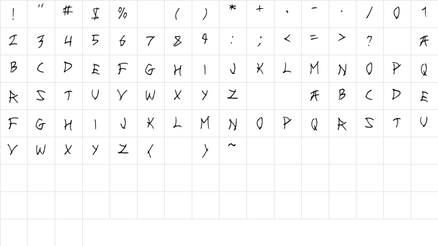 New_Chinese Medium  glyph index