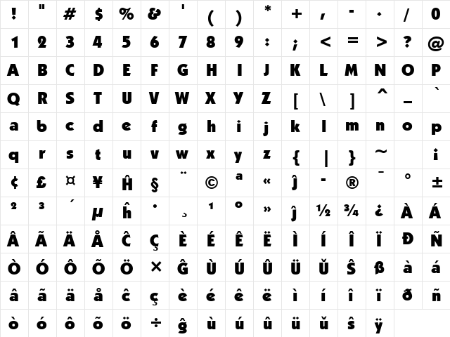 Kabel Ult BT Eo Ultra  glyph index