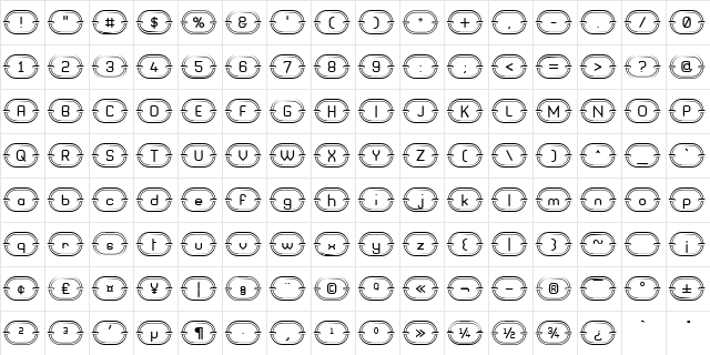 Chainz G98 Regular  glyph index