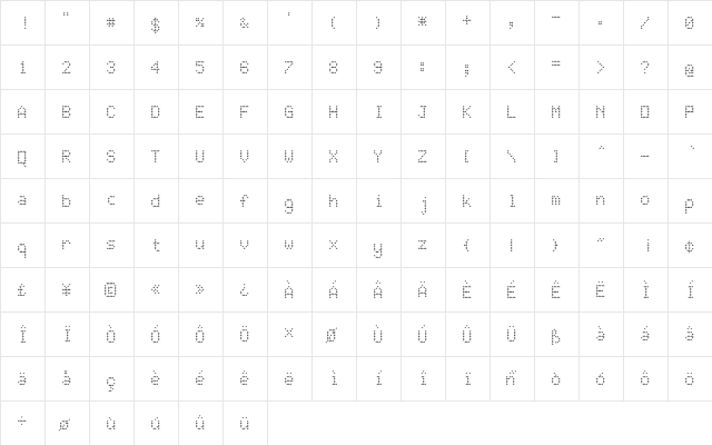 JD Stars Regular  glyph index