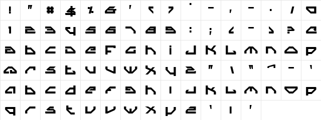 Spylord Bold Bold  glyph index