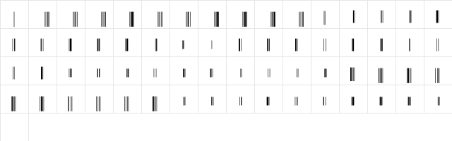 UpcP36xTt Normal  glyph index