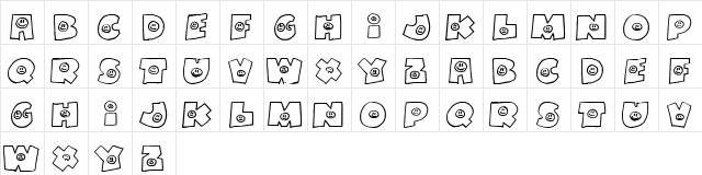 FatBoySmiles Regular  glyph index