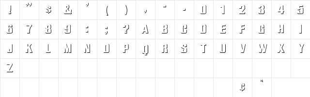 WhatARelief Normal  glyph index