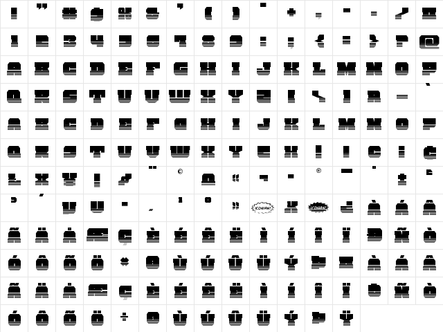 Kittrick Halftone Regular  glyph index
