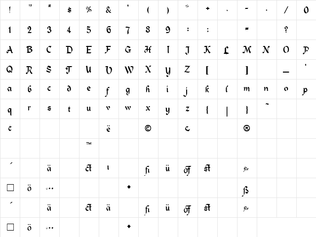 Crypt 2 Regular  glyph index