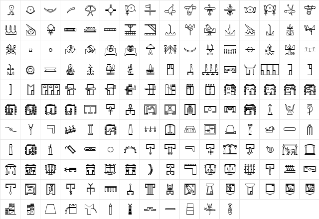 GlyphExtLibM Bold  glyph index