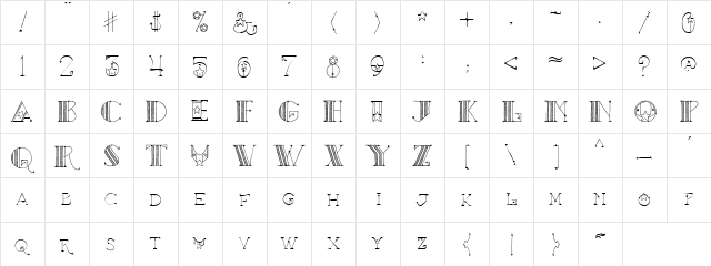 PC July Regular  glyph index