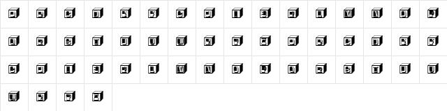 Kasten Regular  glyph index