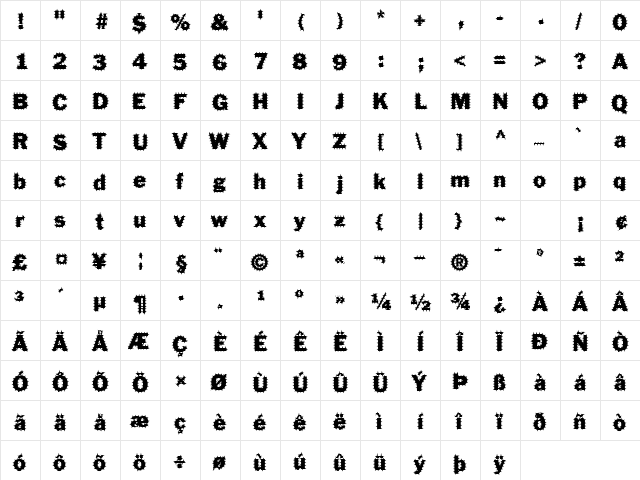 FZ BASIC 56 SPIKED Normal  glyph index