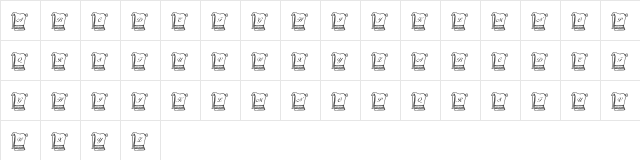 KR His N Hers Regular  glyph index