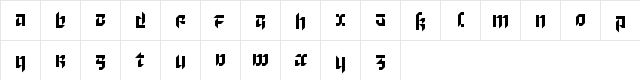 Gothpix Cloned Regular  glyph index