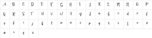 Earcy Night Regular  glyph index