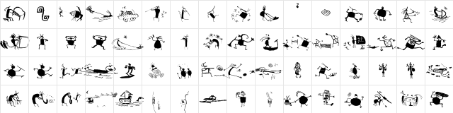 CavePeople Regular  glyph index