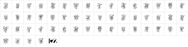 Tuscani Initials Regular  glyph index