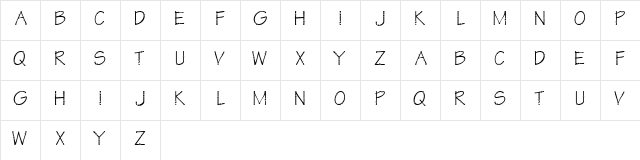 KR Star Letters Regular  glyph index