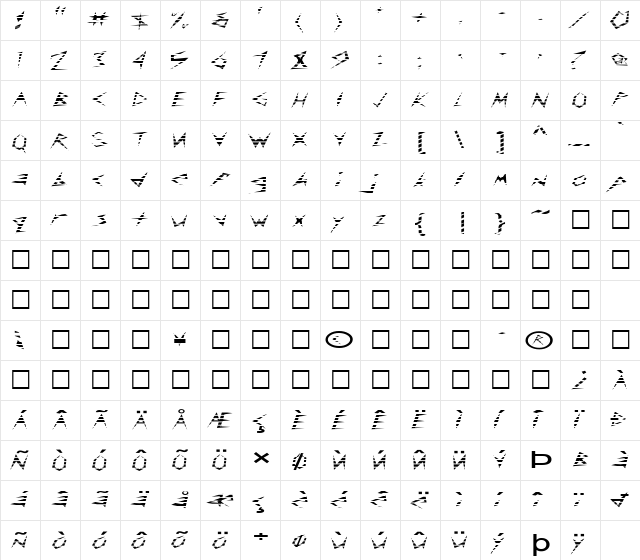 FZ UNIQUE 17 STRIPED EX Normal  glyph index